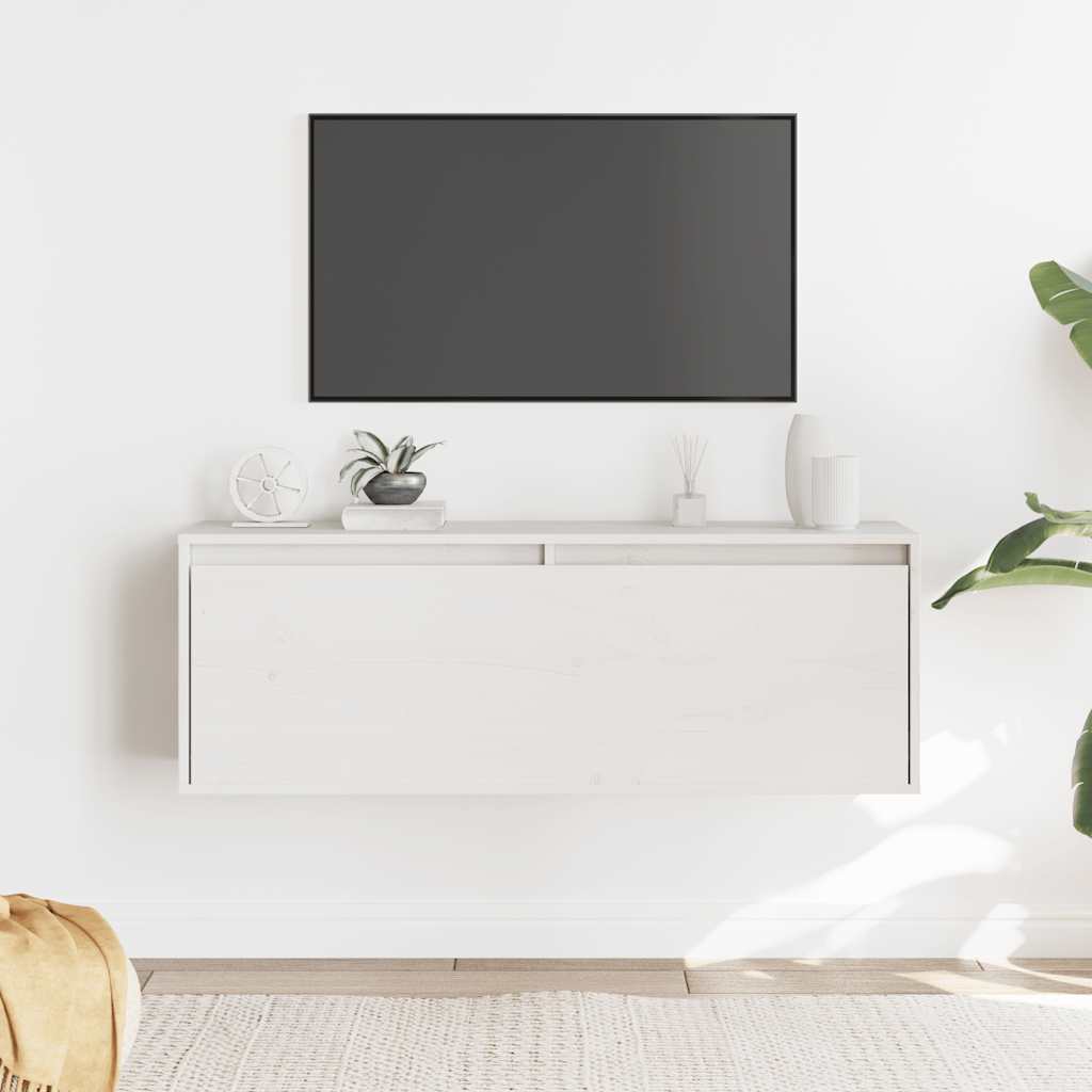 Väggskåp vit 100x30x35 cm massiv furu