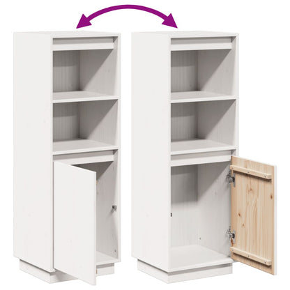 Skåp Vit 37x34x110 cm massiv furu