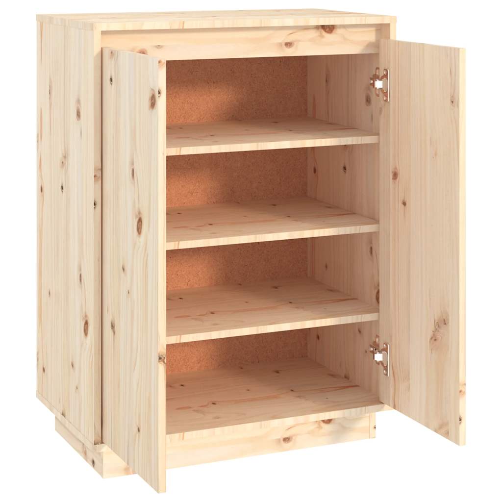 Skoställ Trä Skoskåp 60x35x80 cm massiv furu