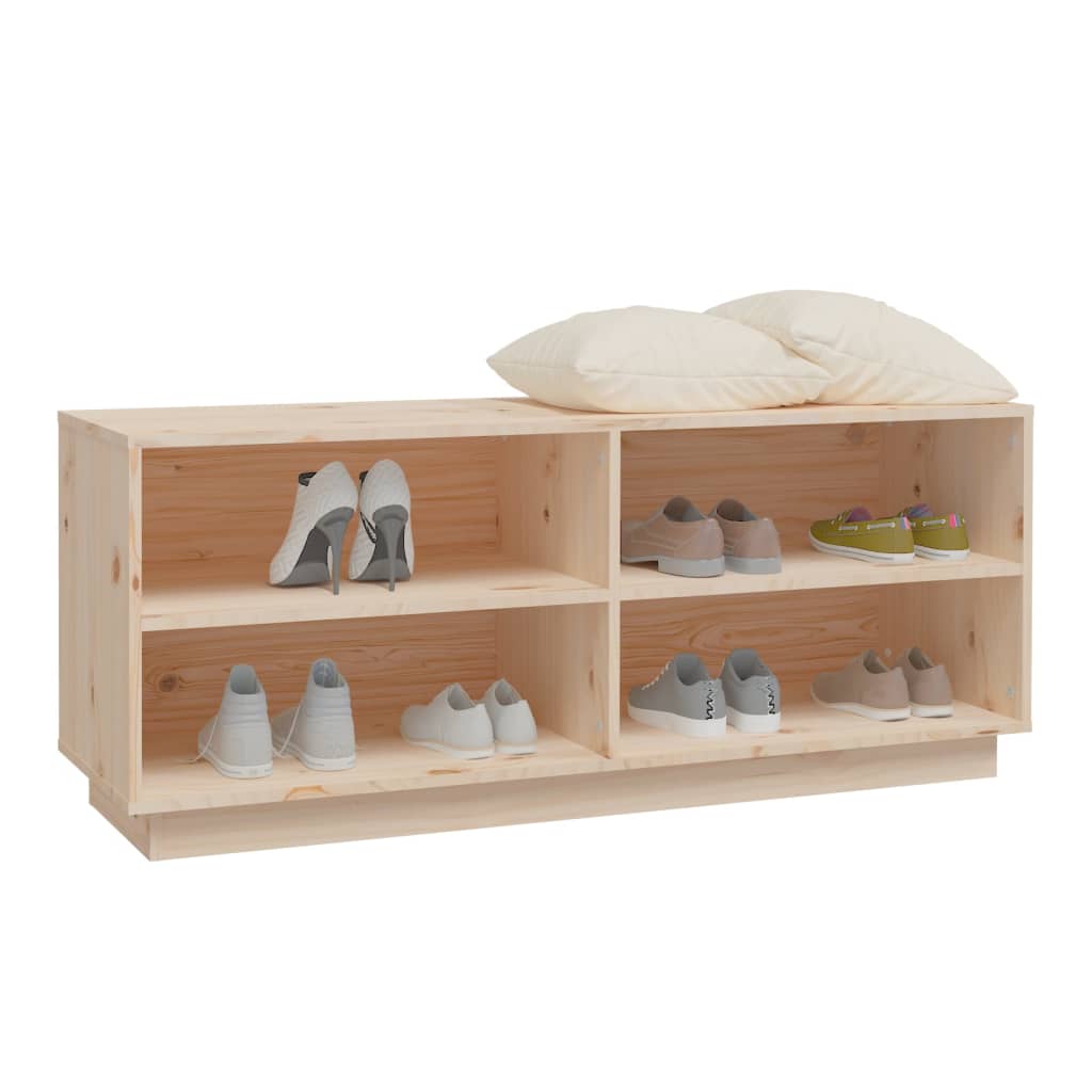 Skoställ Trä Skoskåp 110x34x45 cm massiv furu