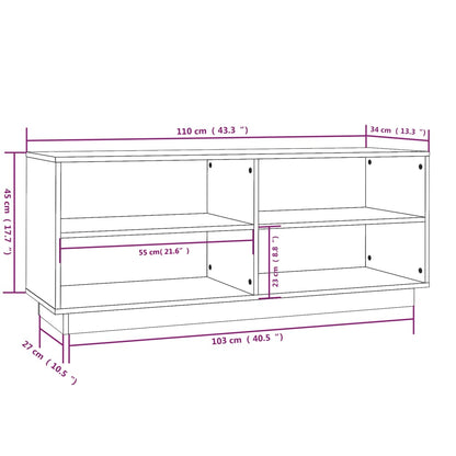 Skoställ Trä Skoskåp 110x34x45 cm massiv furu