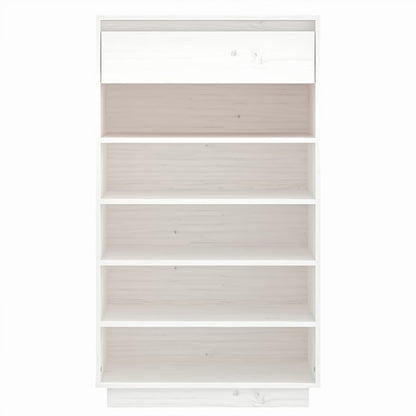 Skoställ Vit Skoskåp 60x34x105 cm massiv furu