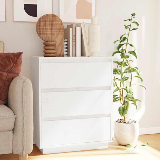 Skänk Vit 60x34x75 cm massiv furu