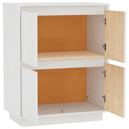 Skänk vit 60x34x75 cm massiv furu