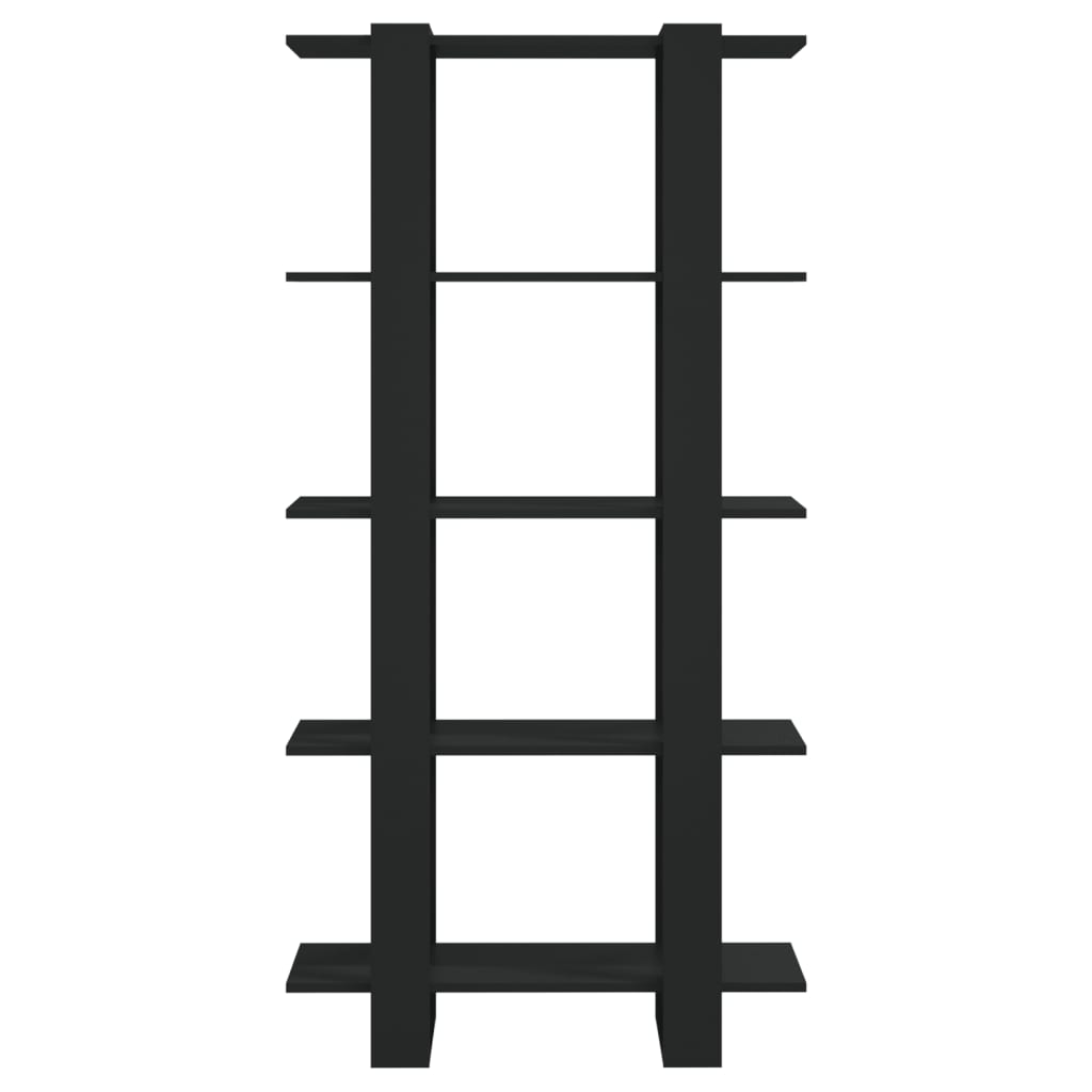 Bokhylla Svart Rumsavdelare 80x30x160 cm