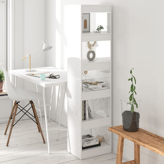 Bokhylla Högglans Vit Rumsavdelare 40x30x166 cm