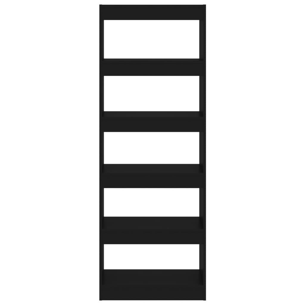 Bokhylla Svart Rumsavdelare 60x30x166 cm