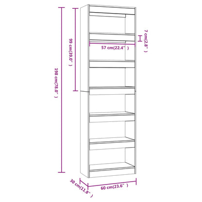 Bokhylla Sonoma Ek Rumsavdelare 60x30x198 cm
