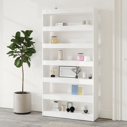 Bokhylla Högglans Vit Rumsavdelare 100x30x198cm