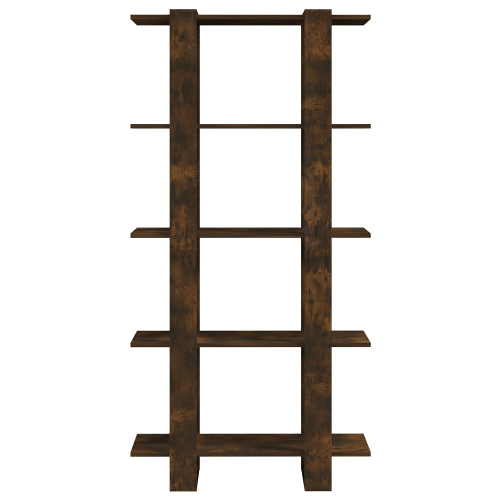 Bokhylla Rökfärgad Ek Rumsavdelare 80x30x160 cm