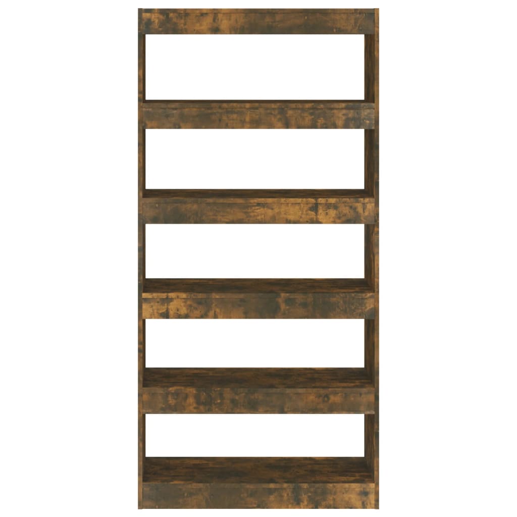 Bokhylla Rökfärgad Ek 80x30x166 cm