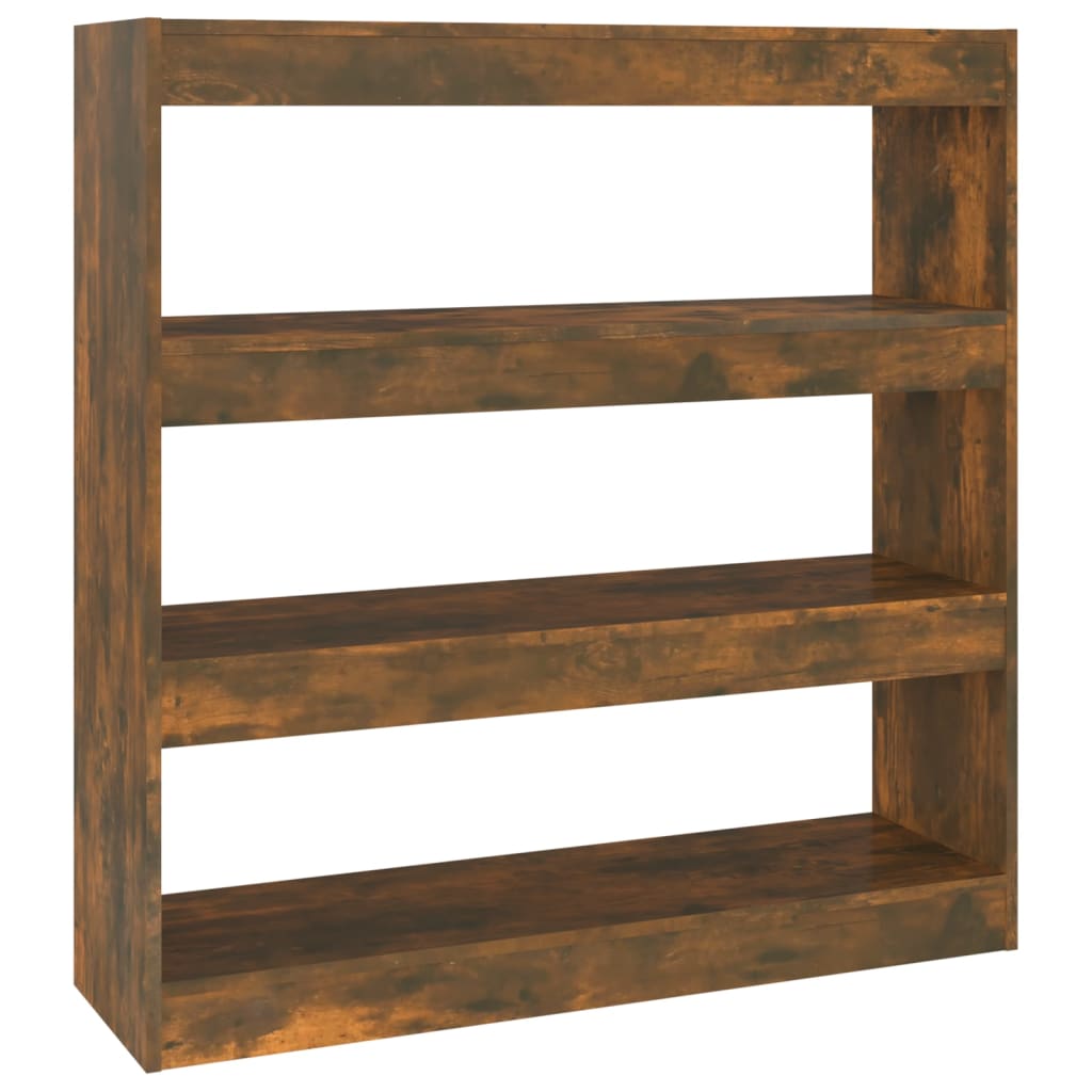 Bokhylla Rökfärgad Ek Rumsavdelare 100x30x103 cm