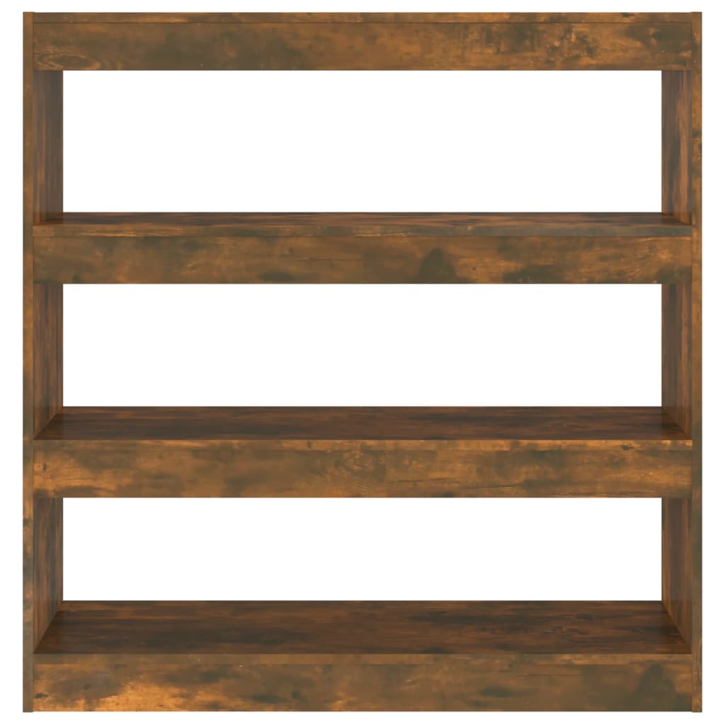 Bokhylla Rökfärgad Ek Rumsavdelare 100x30x103 cm