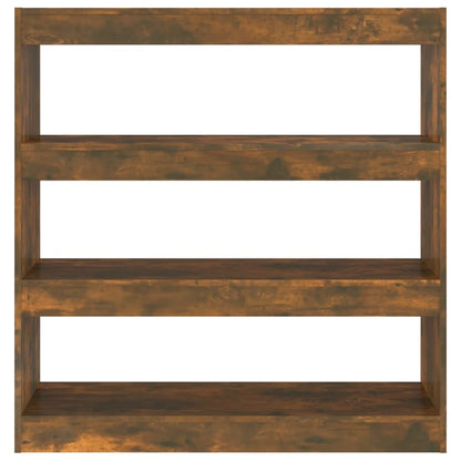 Bokhylla Rökfärgad Ek Rumsavdelare 100x30x103 cm