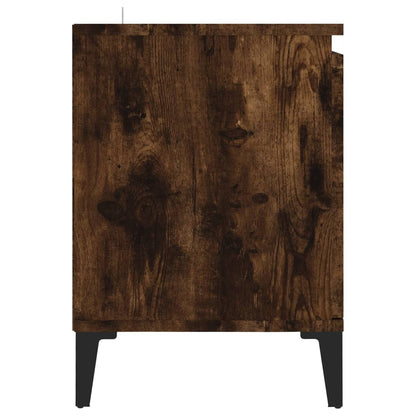 TV-Möbel Rökfärgad Ek TV-Bänk med metallben 103,5x35x50 cm