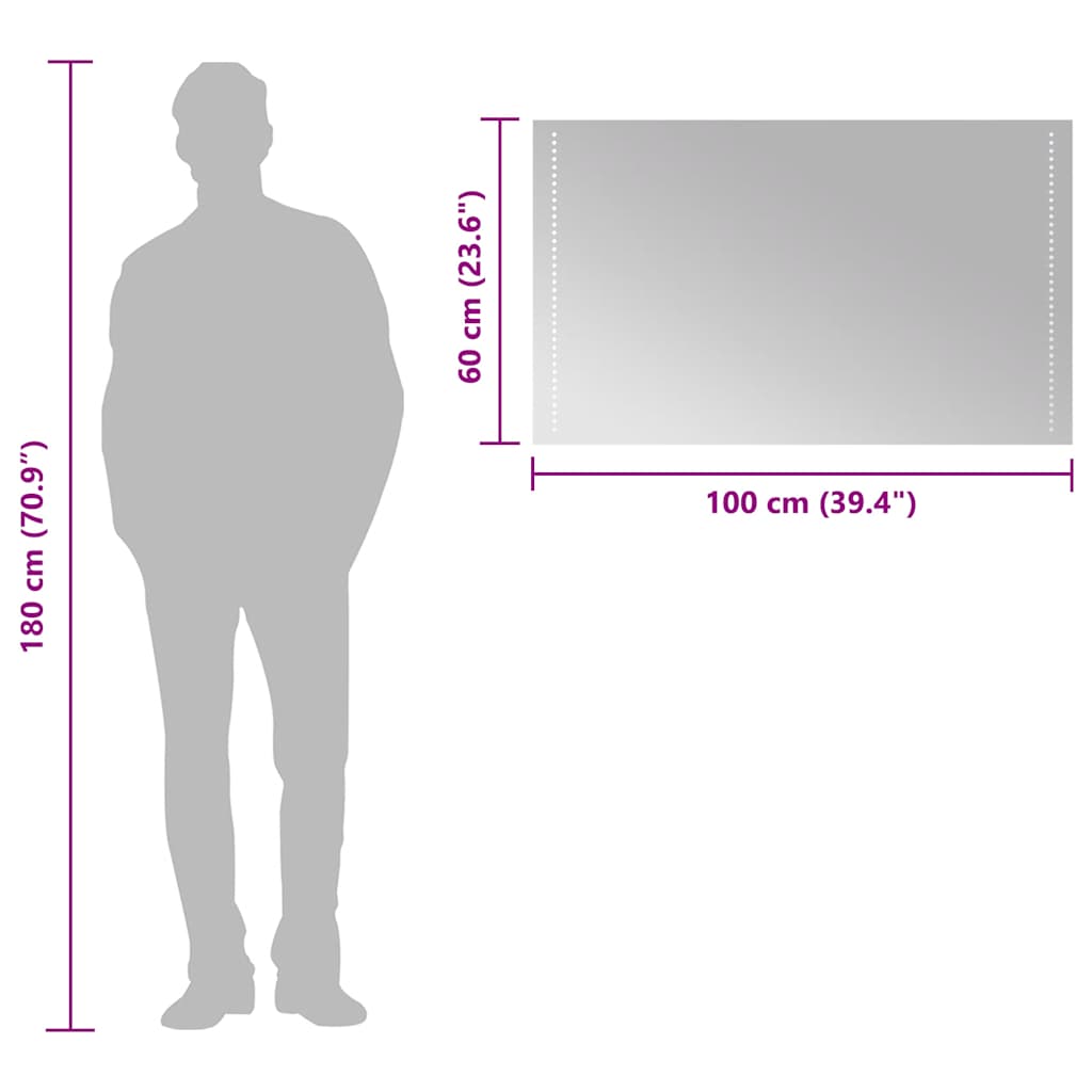 Badrumsspegel LED 100x60 cm