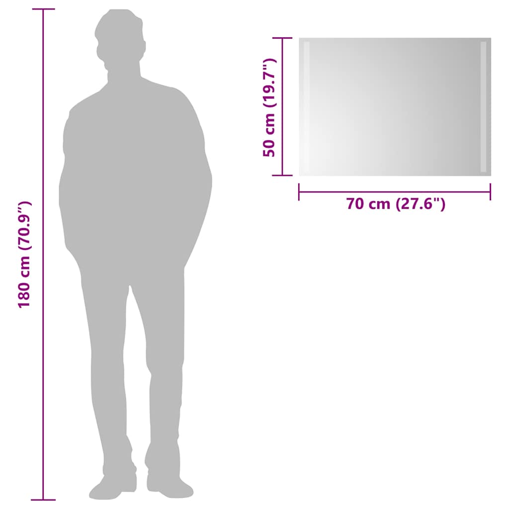 Badrumsspegel LED 70x50 cm