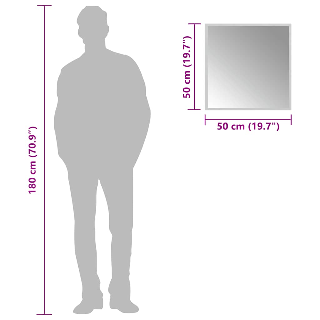 Badrumsspegel LED 50x50 cm
