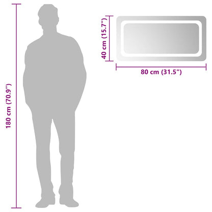 Badrumsspegel LED 80x40 cm