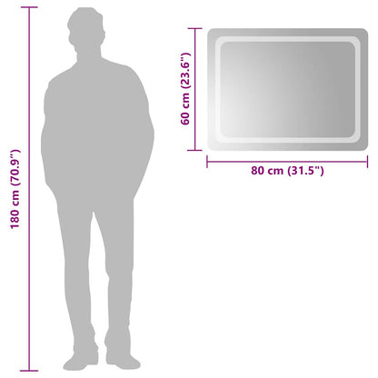 Badrumsspegel LED 80x60 cm