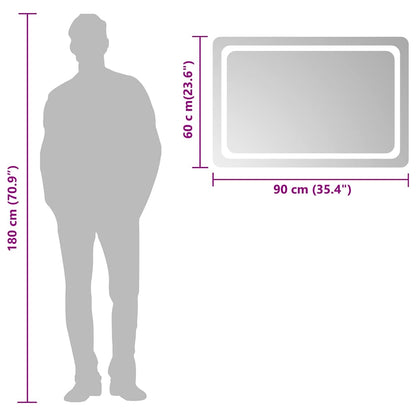 Badrumsspegel LED 90x60 cm