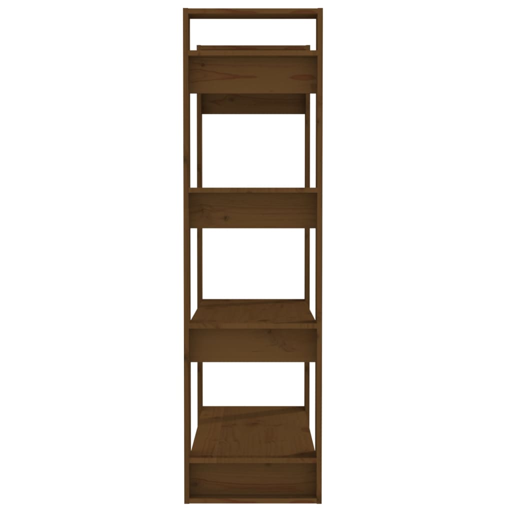 Bokhylla Honungsbrun 80x35x125 cm massiv furu