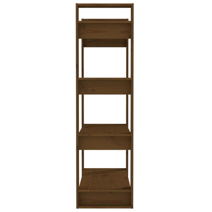 Bokhylla Honungsbrun 80x35x125 cm massiv furu