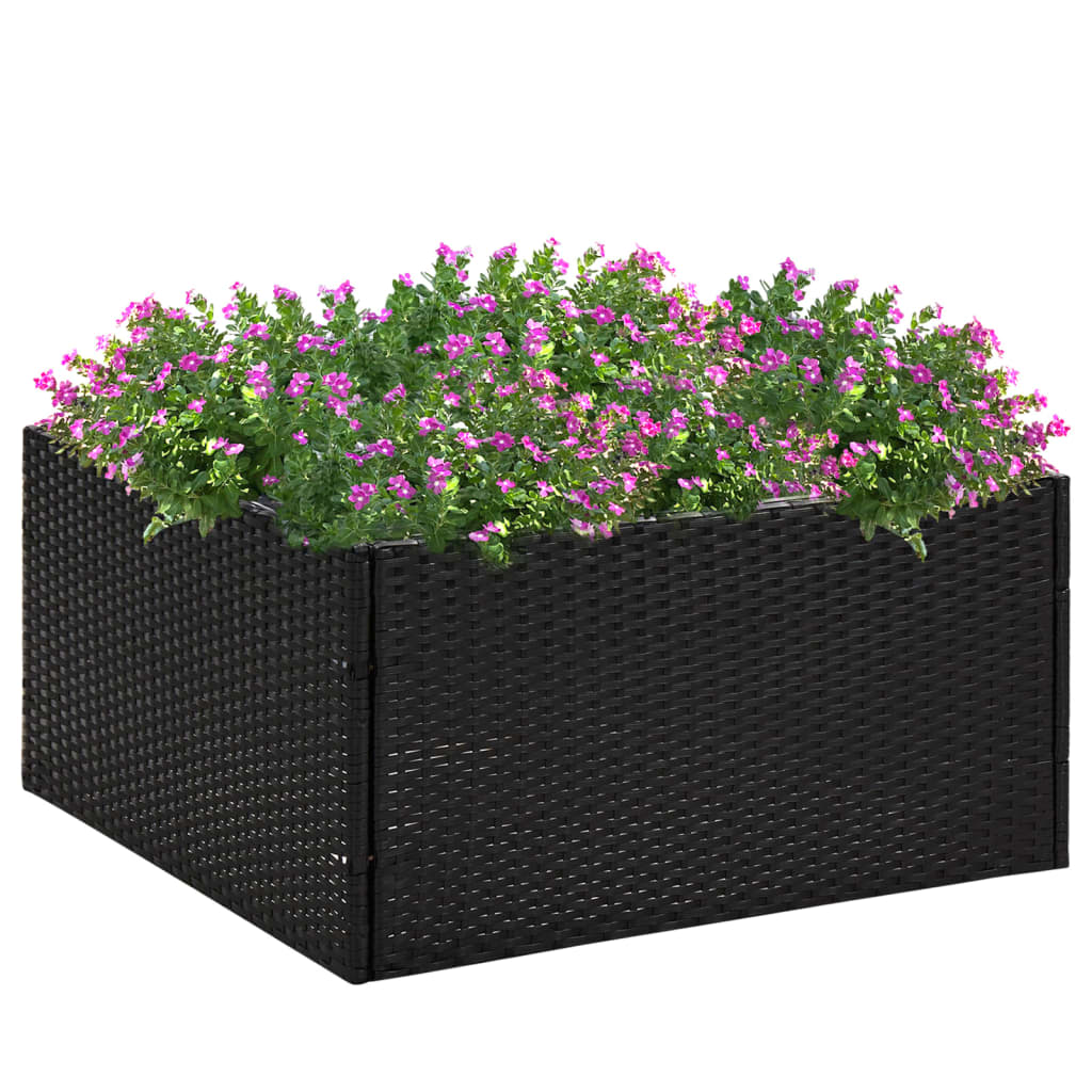 Utomhus Blomkruka Konstrotting Svart 80x80x40 cm