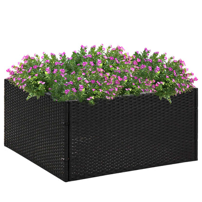 Utomhus Blomkruka Konstrotting Svart 80x80x40 cm