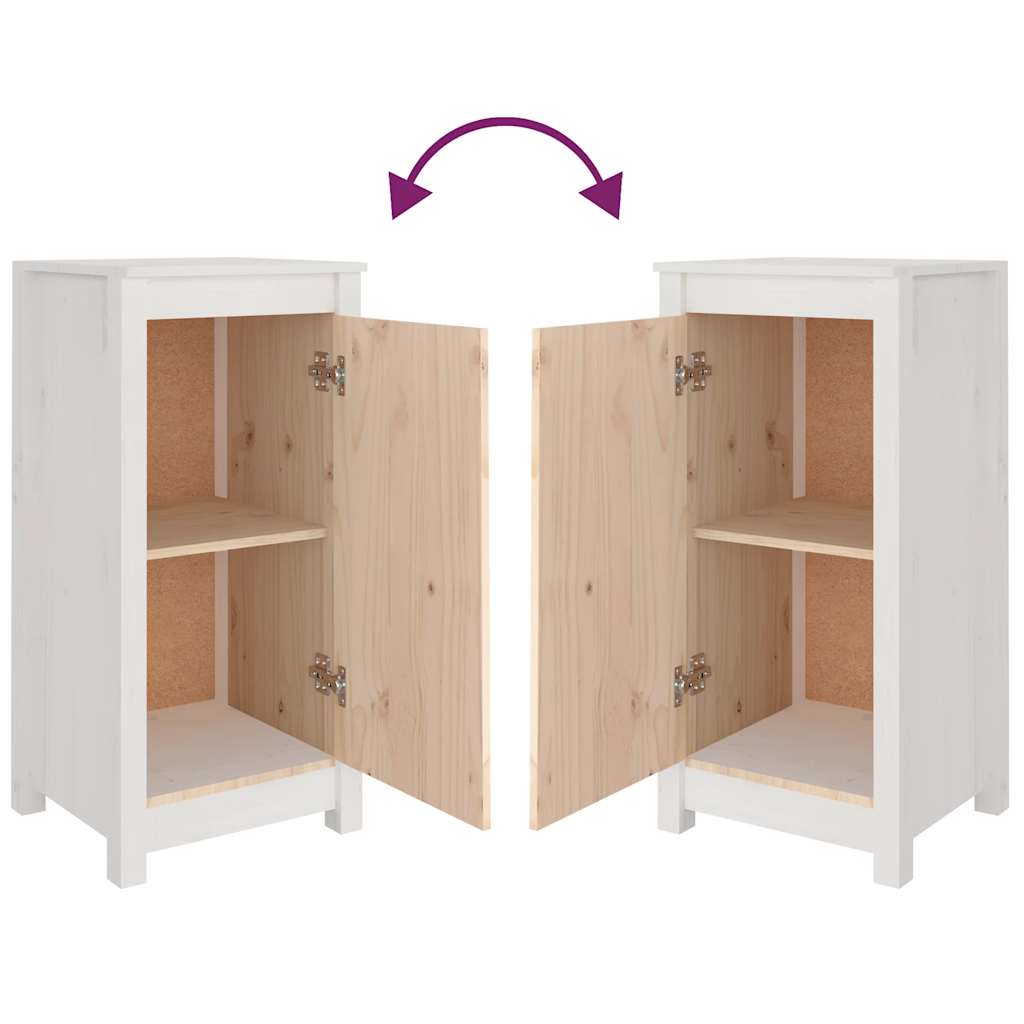 Skänk vit 39x35x80 cm massiv furu