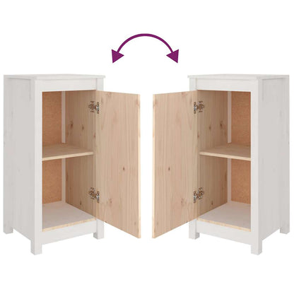 Skänk vit 39x35x80 cm massiv furu