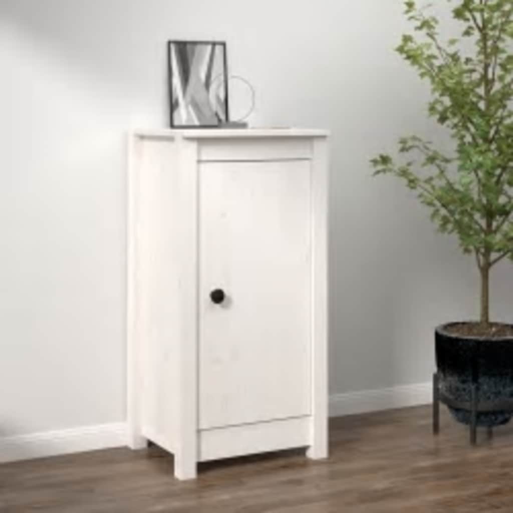 Skänk vit 39x35x80 cm massiv furu