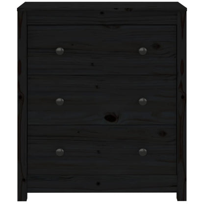 Skänk svart 70x35x80 cm massiv furu