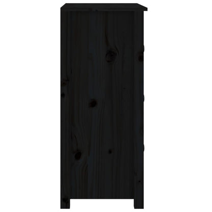 Skänk svart 70x35x80 cm massiv furu