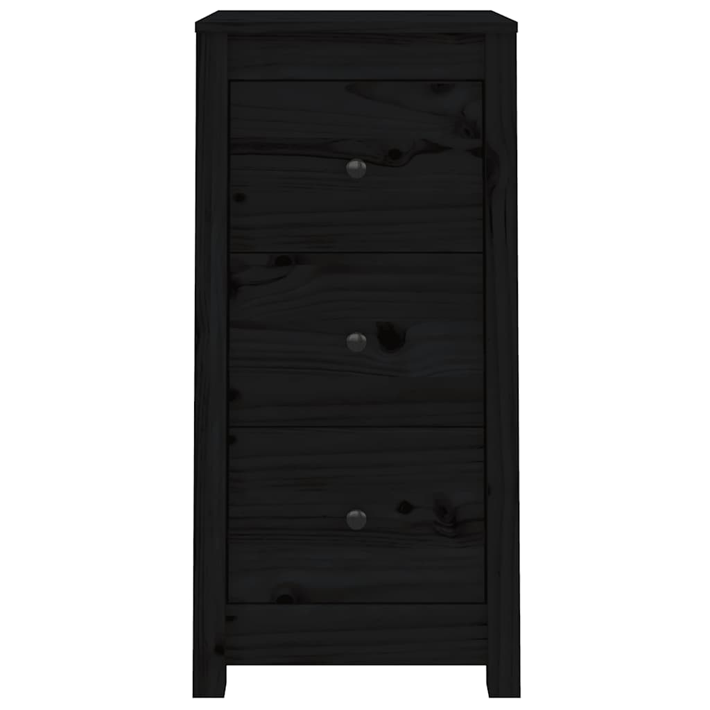 Skänk svart 2 st 40x35x80 cm massiv furu