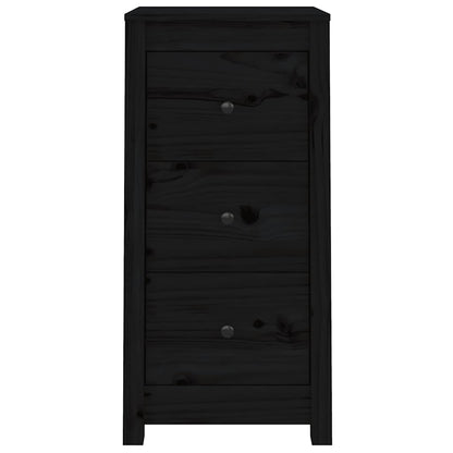 Skänk svart 2 st 40x35x80 cm massiv furu