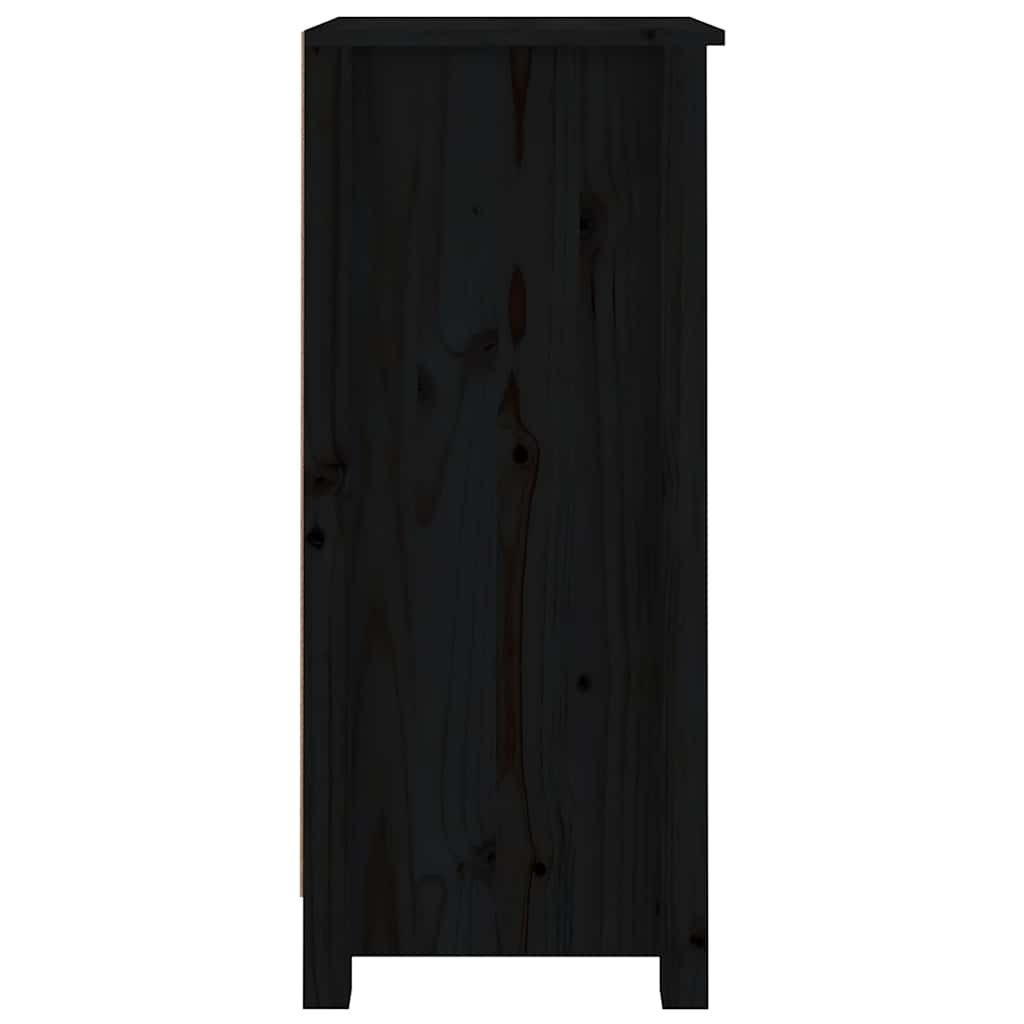 Skänk svart 2 st 40x35x80 cm massiv furu