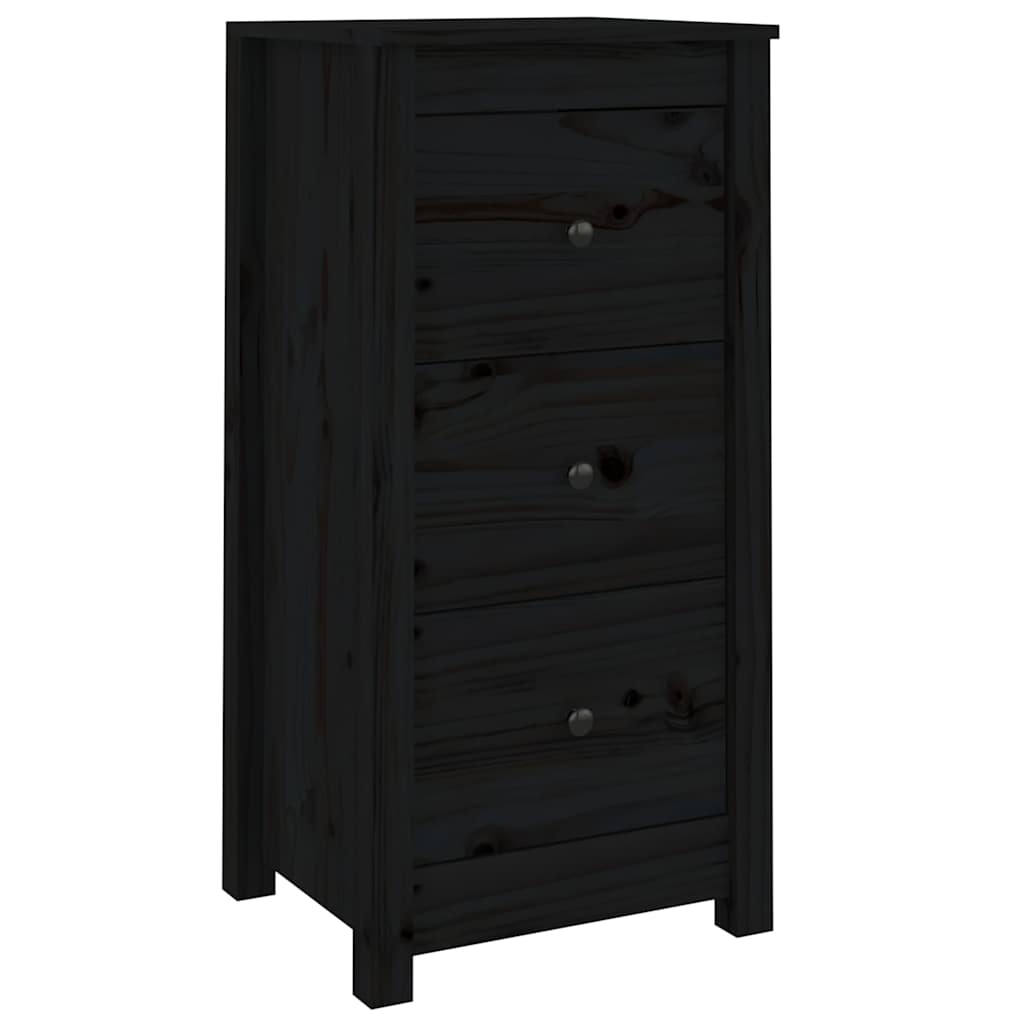 Skänk svart 2 st 40x35x80 cm massiv furu