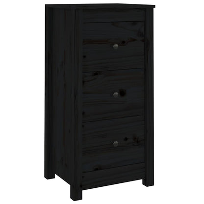 Skänk svart 2 st 40x35x80 cm massiv furu