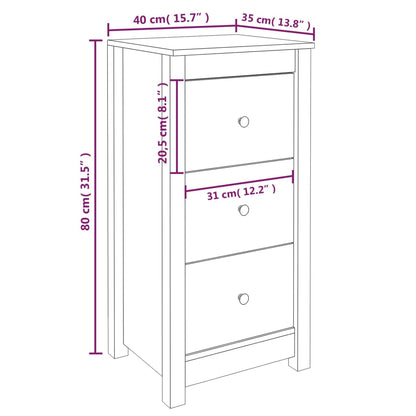 Skänk svart 2 st 40x35x80 cm massiv furu