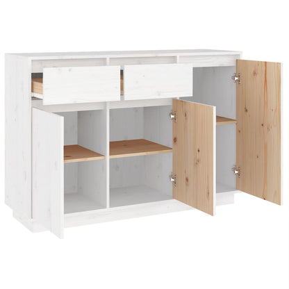 Skänk Vit 110x34x75 cm massiv furu