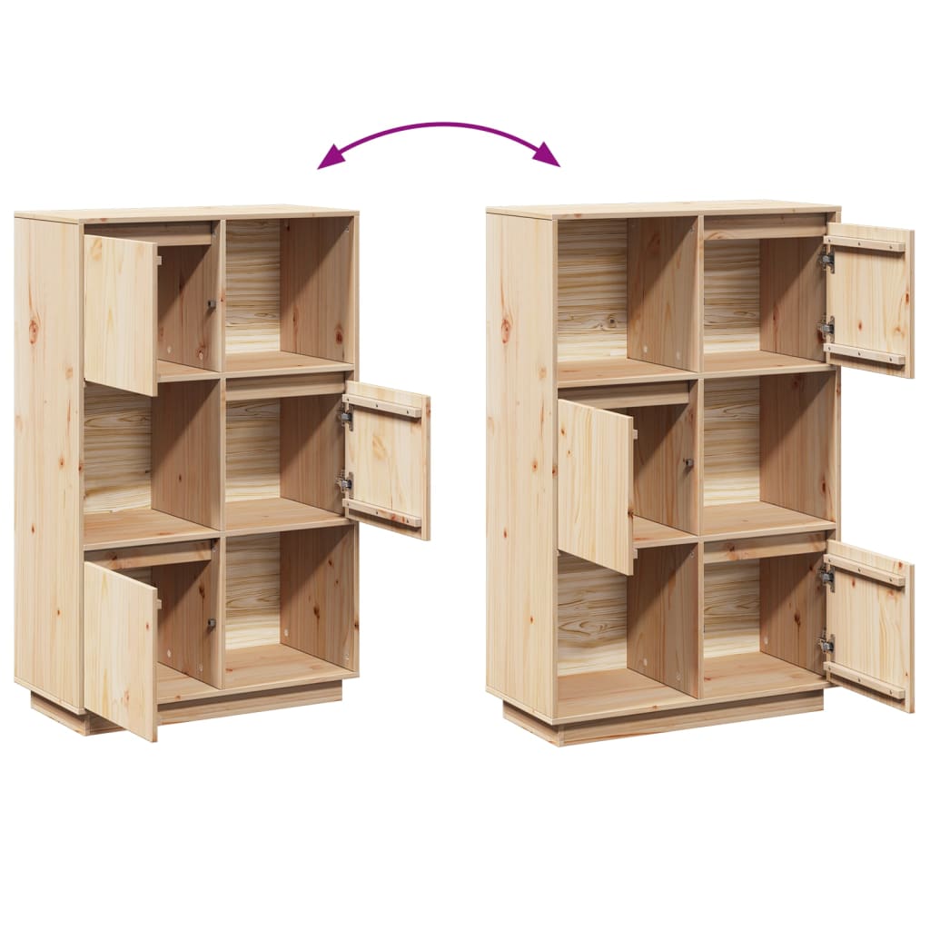 Skåp Trä 74x35x117 cm massiv furu