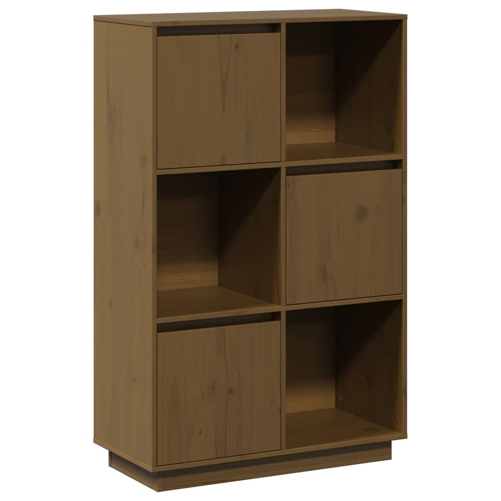 Skåp Trä honungsbrun 74x35x117 cm massiv furu