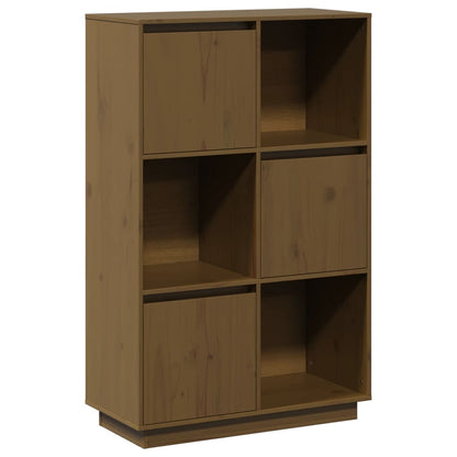 Skåp Trä honungsbrun 74x35x117 cm massiv furu