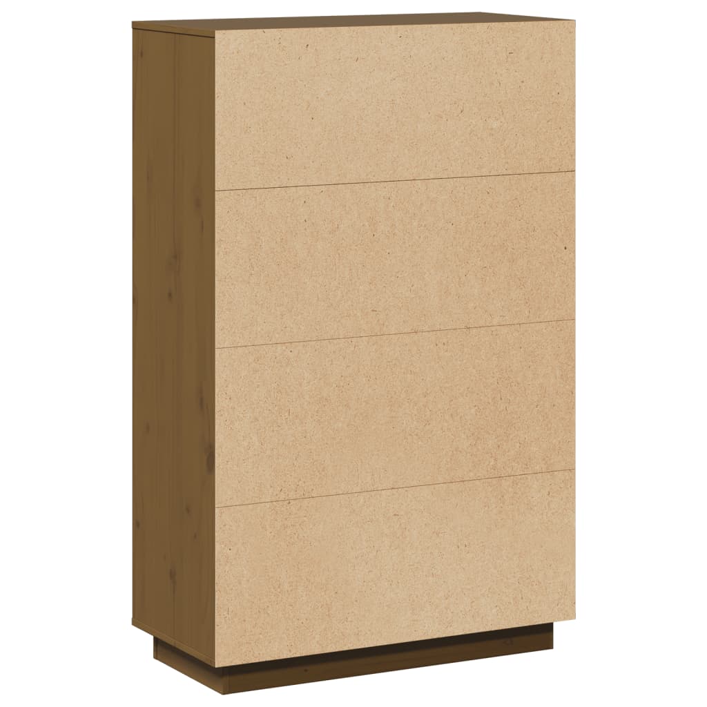 Skåp Trä honungsbrun 74x35x117 cm massiv furu