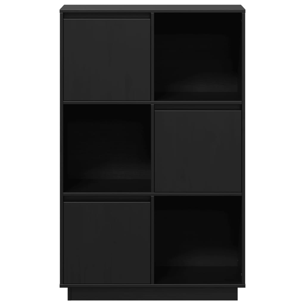 Skåp Svart 74x35x117 cm massiv furu