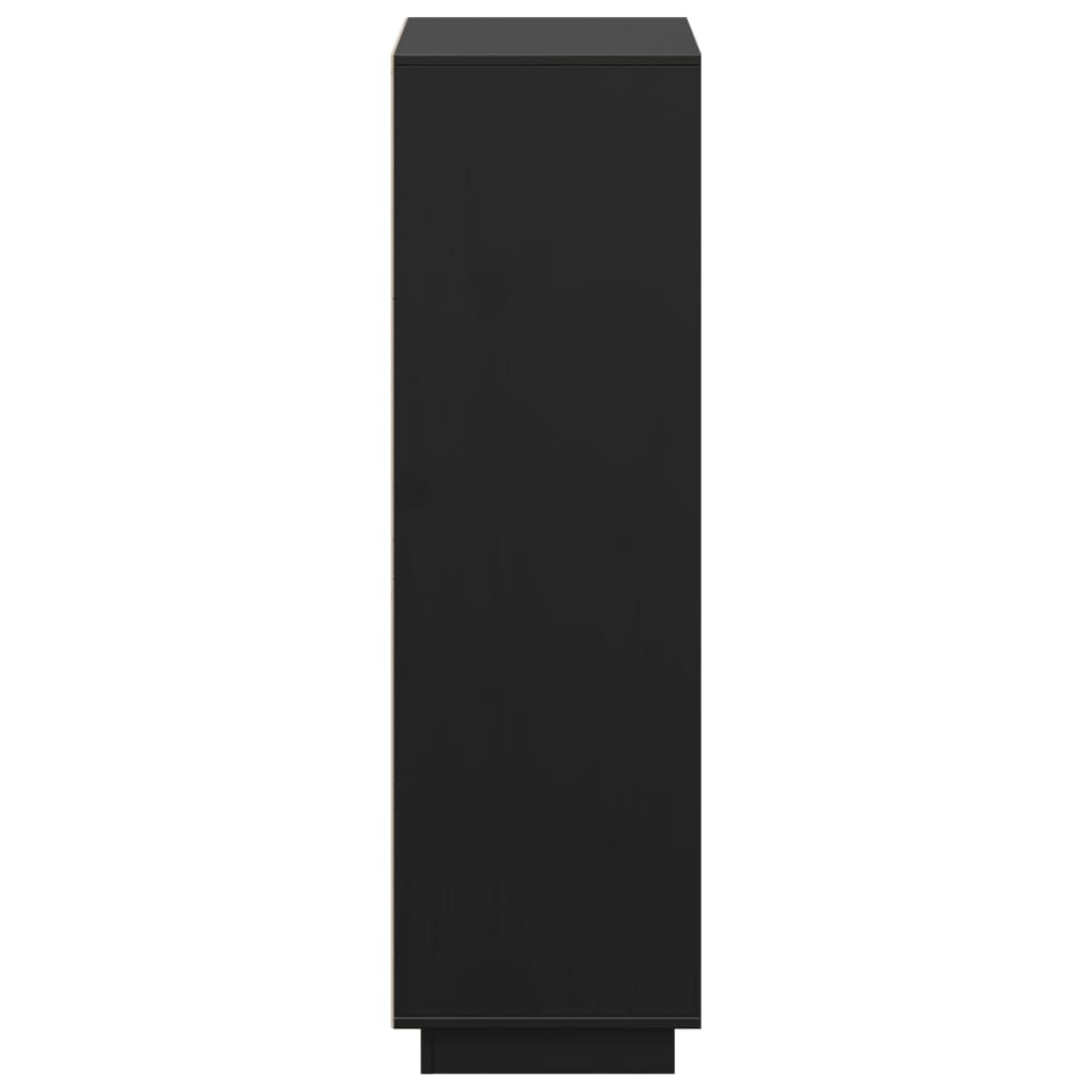 Skåp Svart 74x35x117 cm massiv furu