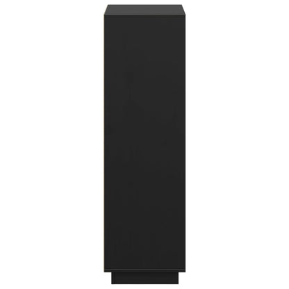 Skåp Svart 74x35x117 cm massiv furu