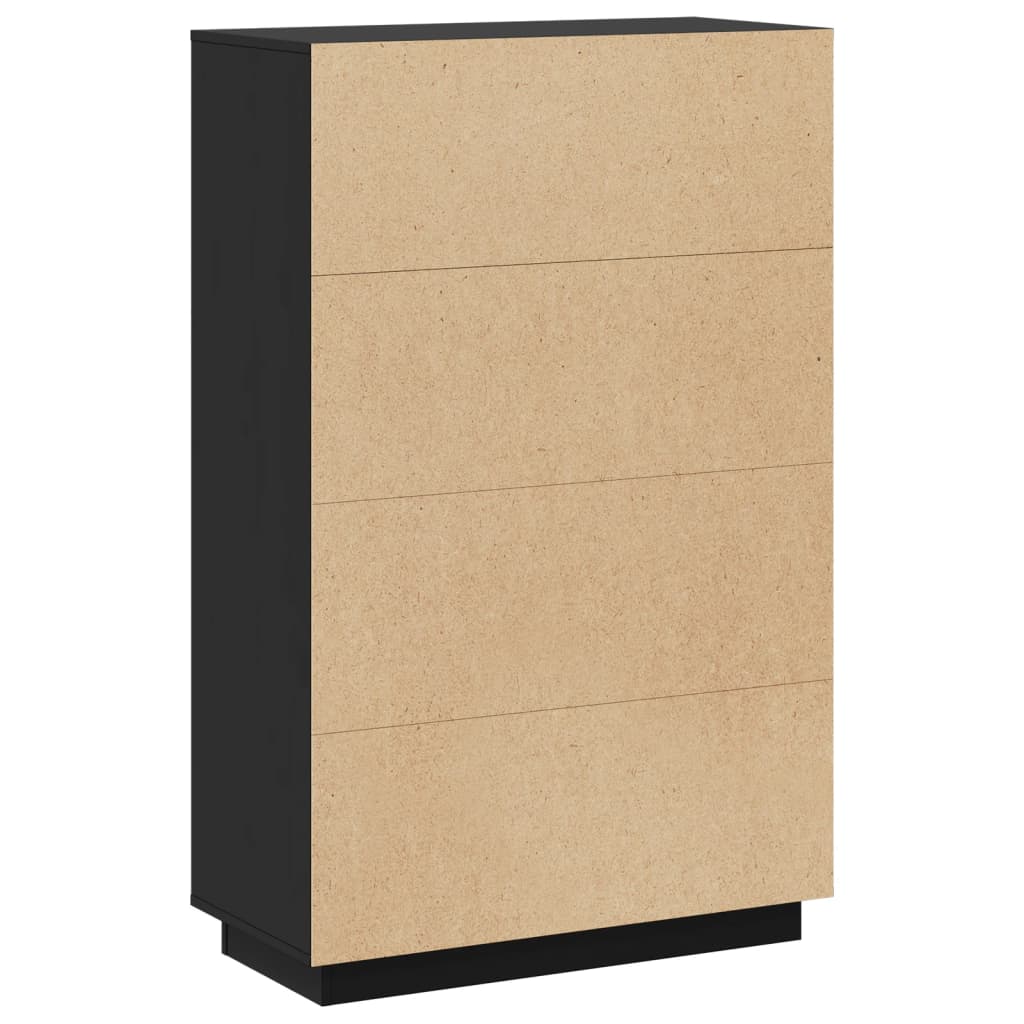 Skåp Svart 74x35x117 cm massiv furu