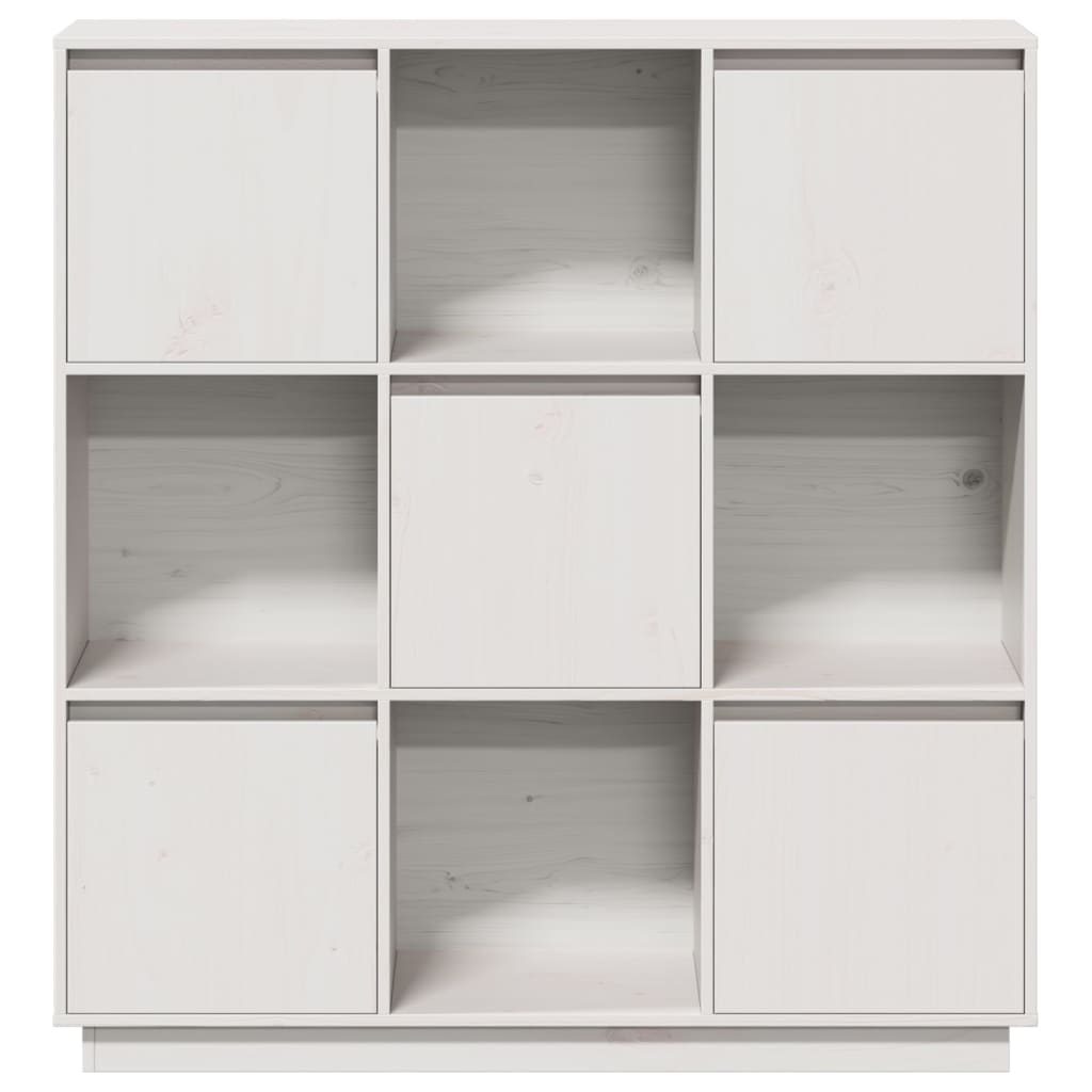 Skåp Vit 110,5x35x117 cm massiv furu